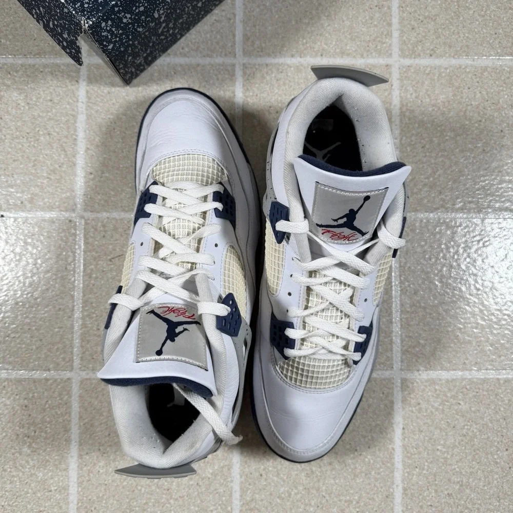 Nike Air Jordan 4 Retro Midnight Navy White Cement DH6927-140 Size 13